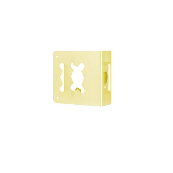 Don-Jo - 81-AB-2-CW - Wrap Around Plate 22 Gauge Steel 4-3 4Width and 9 Height with 2-1 8 Hole for Cylindrical Lever Lock - 2-3 4 Backset - AB (Satin Brass Finish-609) Fashion