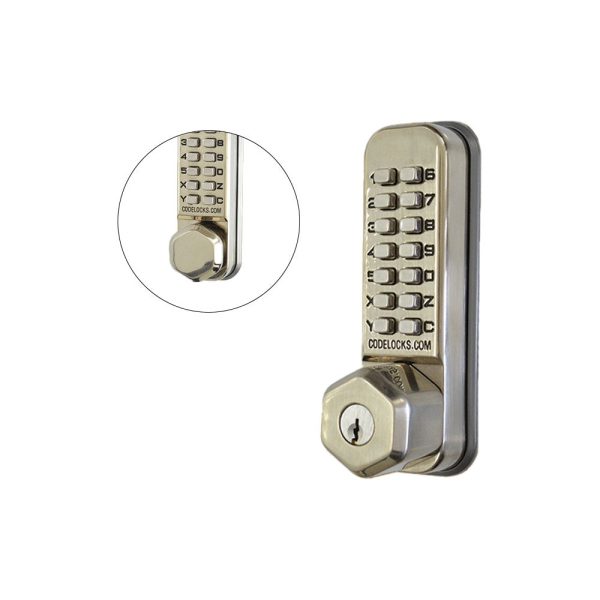 Codelocks CL290 Mechanical, Light Duty, Grade 2, Optional Finish, Back to Back, Dual Backset, Tubular Latch with Key Override Online Hot Sale