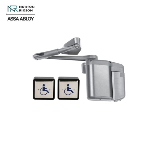Norton - 5831xSQPB - ADAEZ Pro Door Operator Kit with Two Square Push Buttons and Push Side Regular Arm  - Grade 1 - 689 (Aluminum) Cheap - Image 2