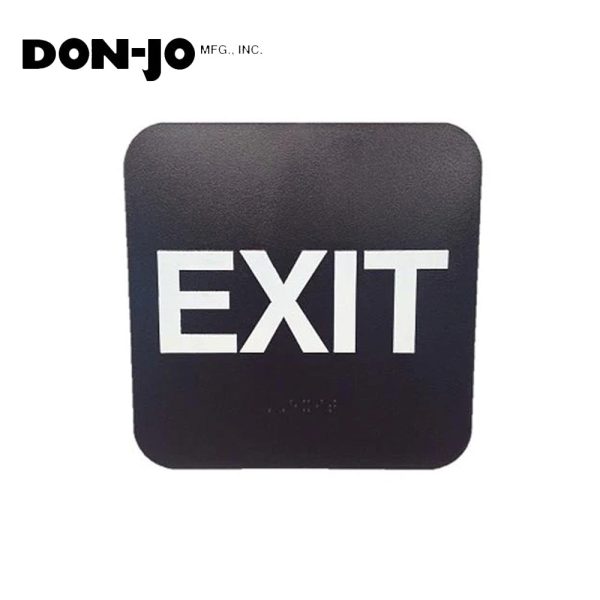 Don-Jo - HS-9060-35 - A.D.A. Sign for Exit Rectangle 6 Width and 9 Length Raised Lettering - White on Brown Cheap - Image 2