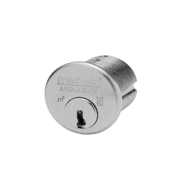 Medeco - 100100T-26-DLT-Z01 - Mortise Cylinder M3 with 5-Pin DL Keyway and 1 - CT-Z01 Standard Yale Cam - 26 (Satin Chrome) Discount