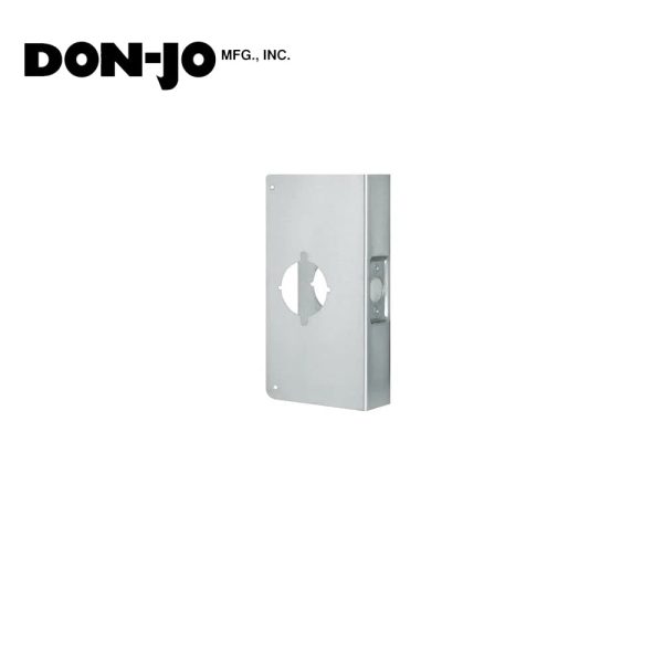 Don-Jo - 9K-S-CW - Wrap Around Plate 22 Gauge Steel 4-3 4 Width and 9 Height with 2-1 8 Hole for Marks Cylindrical Lever Lock - 2-3 4 Backset - S (Satin Stainless Steel Finish-630) For Sale - Image 2