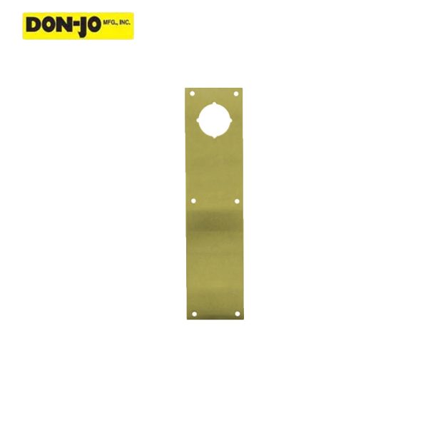 Don-Jo - CFK-70-605 - Push Plate 3-1 2 Width and 15 Length with 2-1 8 Cylindrical Lock Hole at 2-1 2 on Center From Top - 605 (Bright Brass Finish) Discount - Image 2