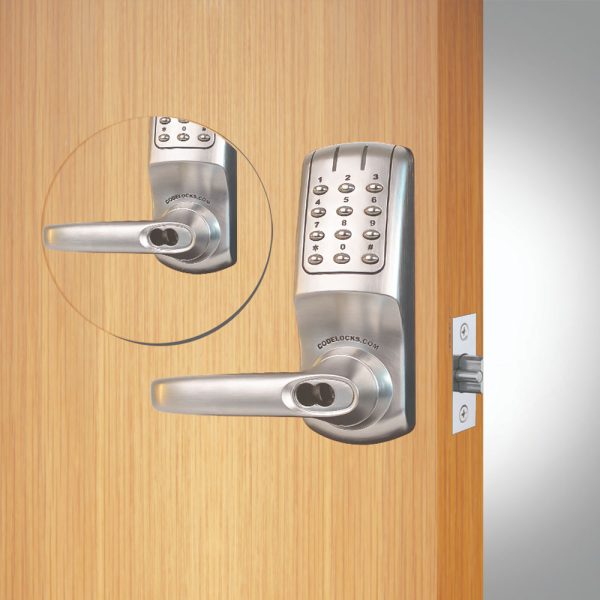 Codelocks CL5210 Electronic, Heavy Duty, Grade 2, Brushed Steel, Back to Back, Optional Backset Tubular Latchbolt with Optional Cylinder Online now - Image 3