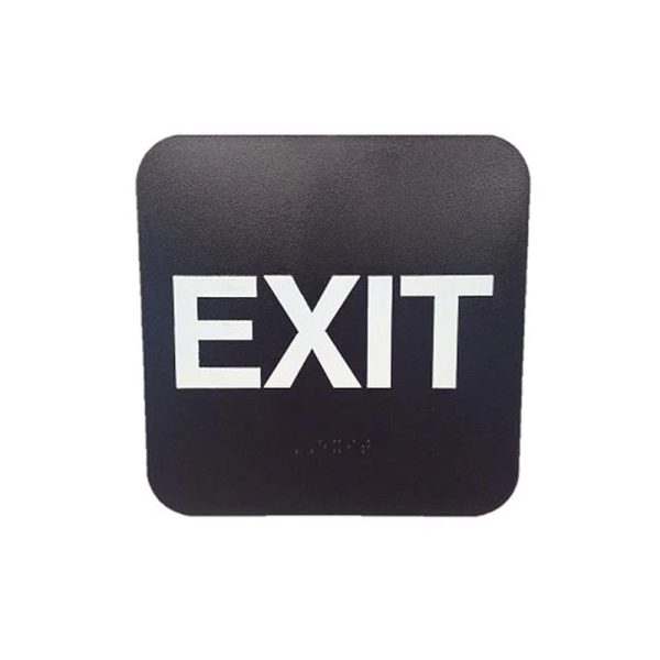 Don-Jo - HS-9060-35 - A.D.A. Sign for Exit Rectangle 6 Width and 9 Length Raised Lettering - White on Brown Cheap