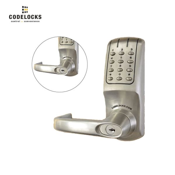 Codelocks CL5210 Electronic, Heavy Duty, Grade 2, Brushed Steel, Back to Back, Optional Backset Tubular Latchbolt with Optional Cylinder Online now - Image 5