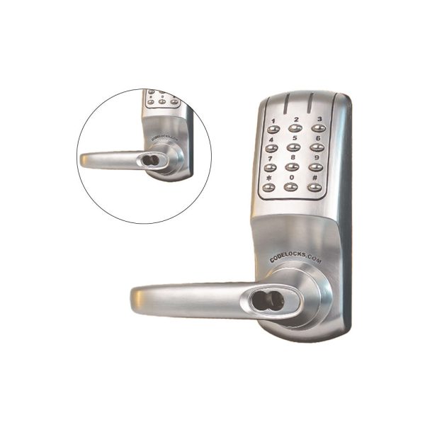 Codelocks CL5210 Electronic, Heavy Duty, Grade 2, Brushed Steel, Back to Back, Optional Backset Tubular Latchbolt with Optional Cylinder Online now