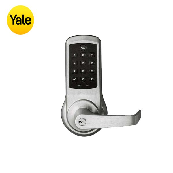 Yale - NexTouch - Commercial Electronic Pushbutton Keypad Cylindrical Locks with Augusta Lever and 2-3 4 Backset - Schlage C Keyway - Grade 1 - 626 (Satin Chrome) on Sale - Image 2