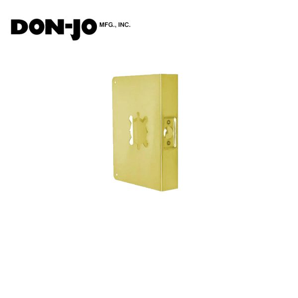 Don-Jo - 55A-PB-2-CW - Wrap Around Plate 22 Gauge Steel 6-1 2 Width and 9 Height with 2 levers - 2-3 4 Backset - PB (Bright Brass Finish-613) on Sale - Image 2