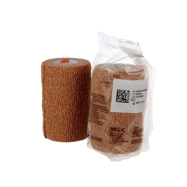 3M Coban Self-Adherent Wrap 1584 - Non-Sterile, Elastic, Lightweight, Breathable, Beige Compression Wrap - 4  x 5 yards, Box of 18 For Discount