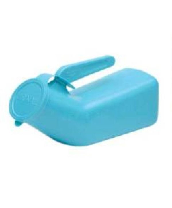 Medegen 00095 - Male Urinal, With Closure & Handle, Sterilizable, Single Patient Use, No Graduations, 1 Quart   946 mL Volume Capacity, Plastic, Blue - 10 1 2  x 4  , One Piece Online Hot Sale