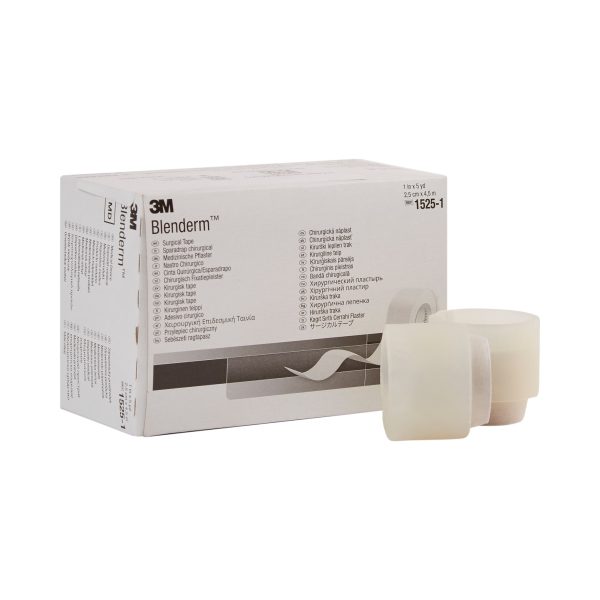 3M Blenderm Medical Tape 1525-1 - Waterproof, Plastic, NonSterile, Transparent - 1  x 5 yards Roll, Pack of 4 Cheap