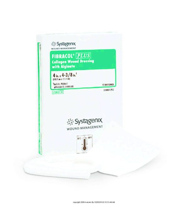 3M Systagenix Fibracol Plus 2982 - Collagen Wound Dressing With Alginate, Without Border, Sterile, White, Rectangle - 4  x 4 , Box of 12 Online Hot Sale