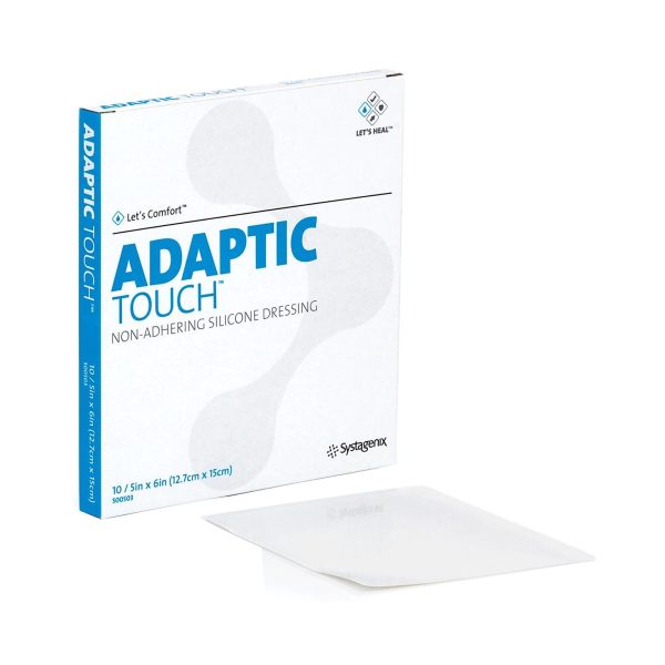 3M Systagenix KCI 3M Adaptic Touch Wound Contact Layer Dressing 500503 - Silicone, Sterile, Rectangle - 5  x 6 , Box of 10 Hot on Sale