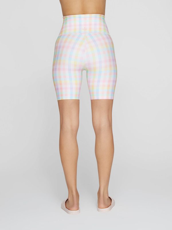 High Waisted Biker Short - Pastel Gingham Online Sale - Image 4